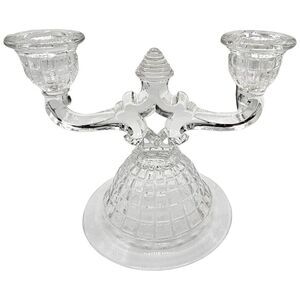 Victorian‎ Clear by Heisey Double Taper Candlestick - Vintage MCM Home Decor